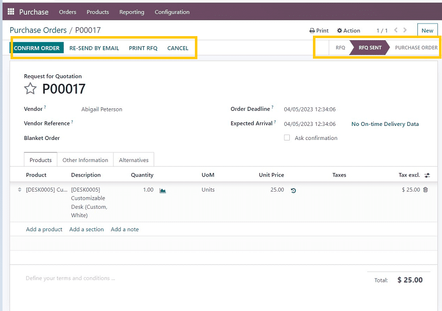 Odoo 16 Purchase Module