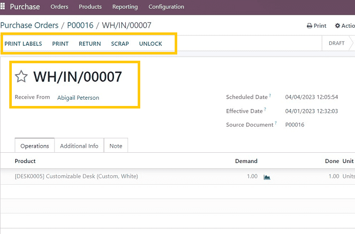 Odoo 16 Purchase Module