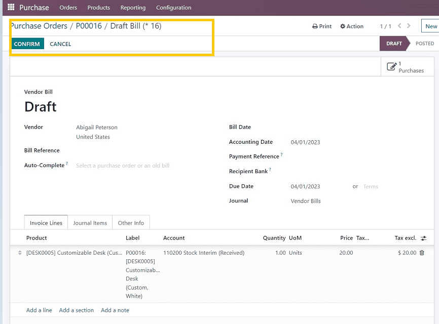 Odoo 16 Purchase Module