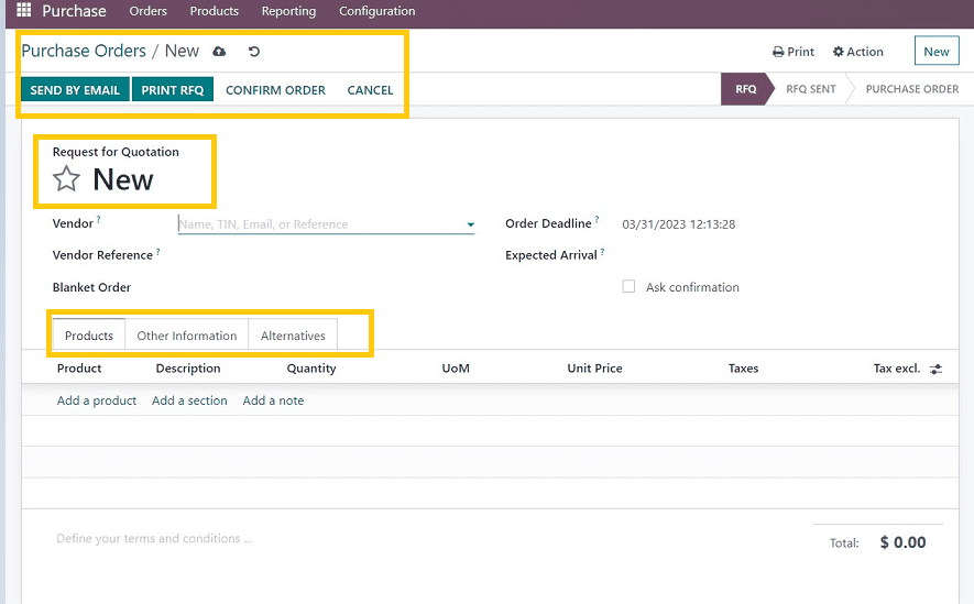 Odoo 16 Purchase Module