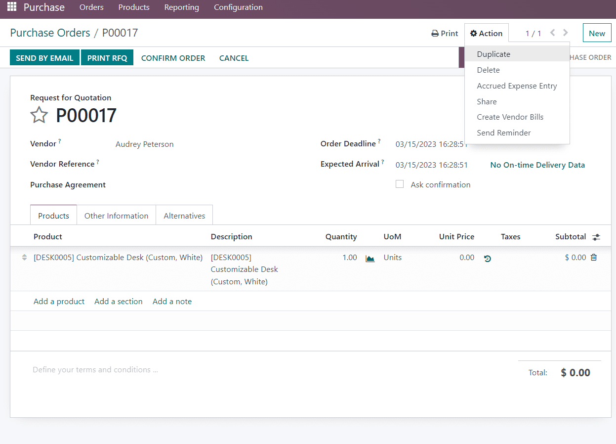 Odoo 16 Purchase Module