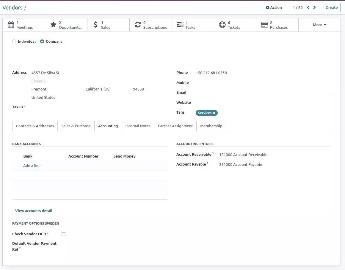 Odoo Vendor Management