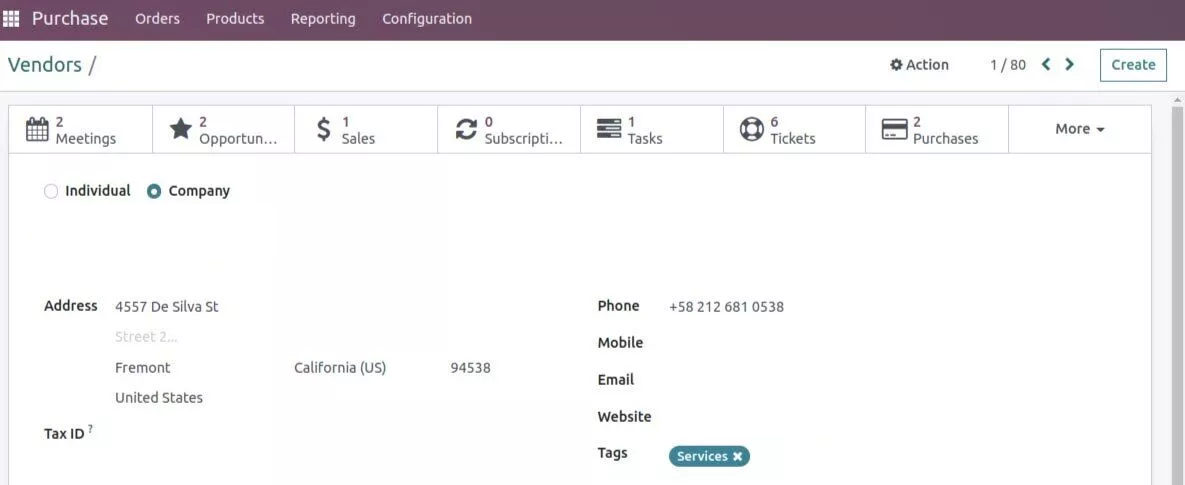 Odoo Vendor Management