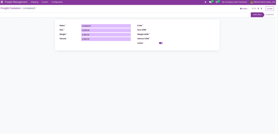 Configure container