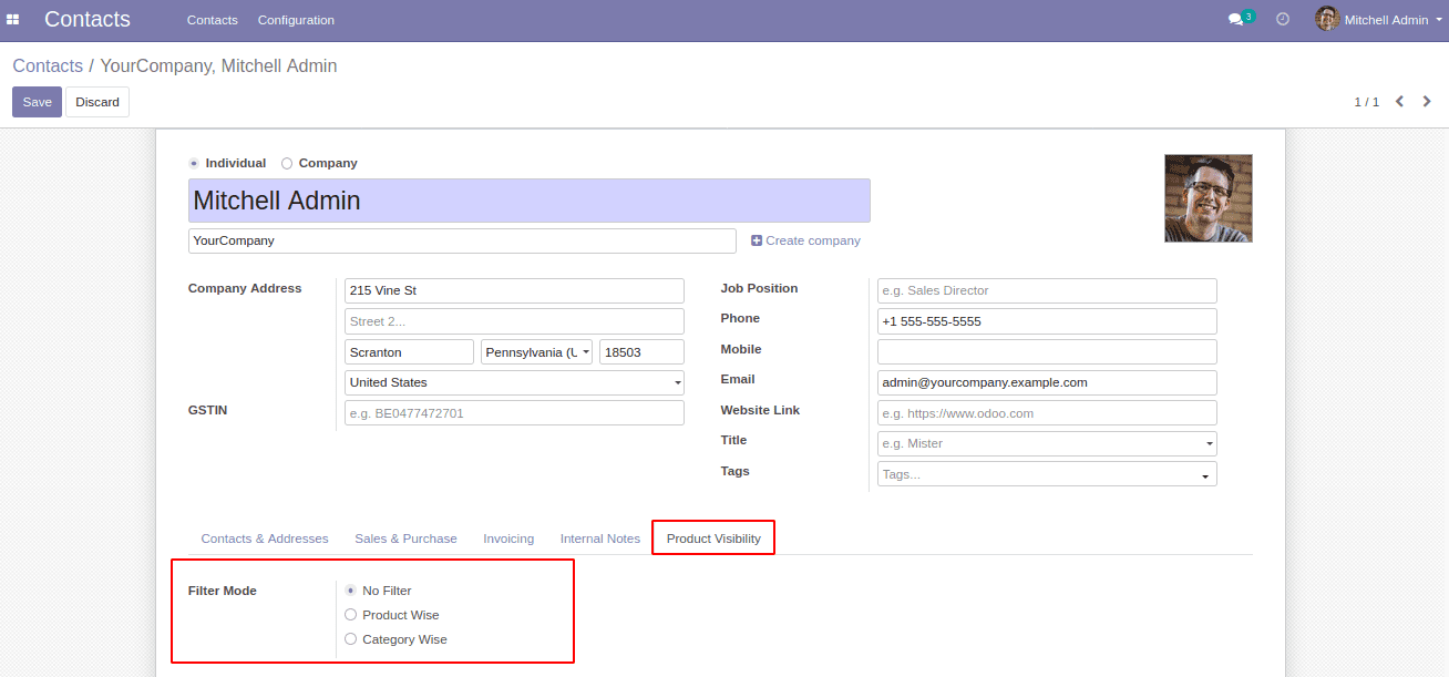 Odoo 16 Website Product Visibility