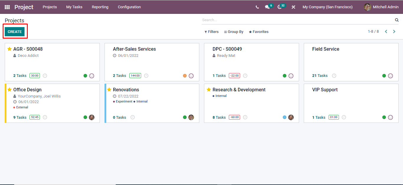 Odoo project management module