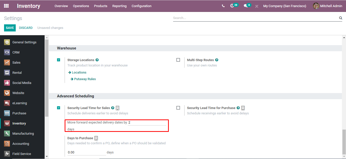 Delivery Lead Time working in Odoo Sales Module