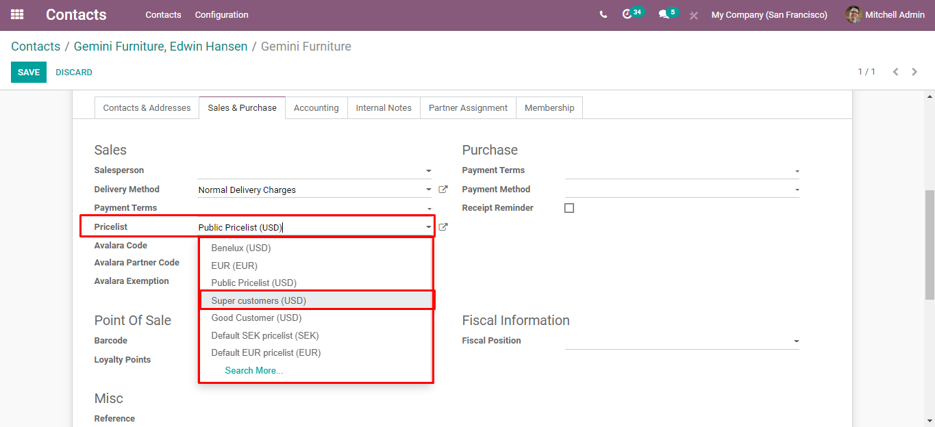 Computed Price List In Odoo Sales Module