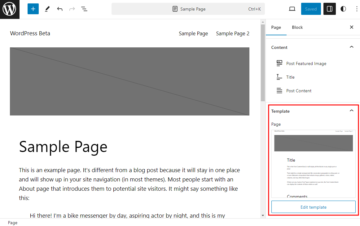 Quick Switch to Template Editing WordPress 6.3 4